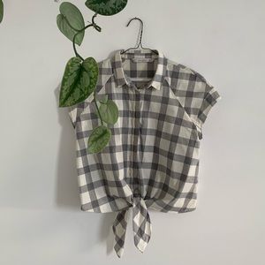 Zara Plaid Tie-top